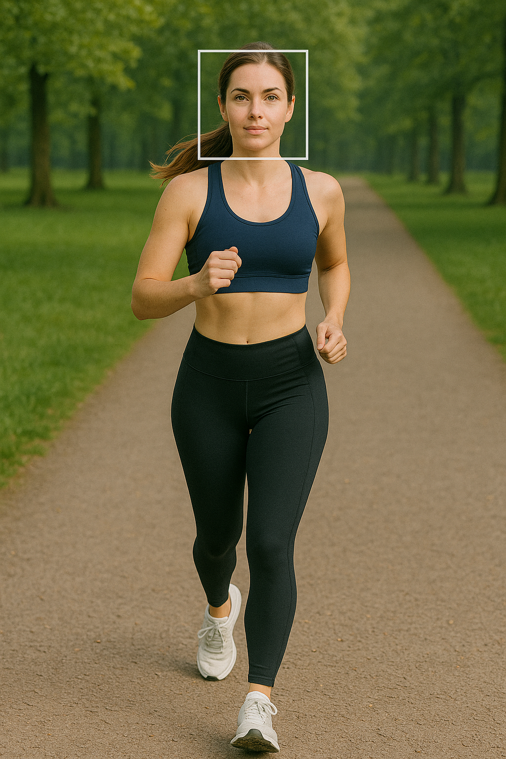 Professional event photography - athlete captured during outdoor running event using Vista's photo matching technology